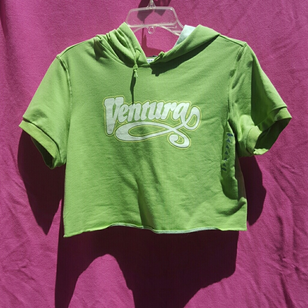 NWT Old Navy Short Sleeve Crop Top Hoodie